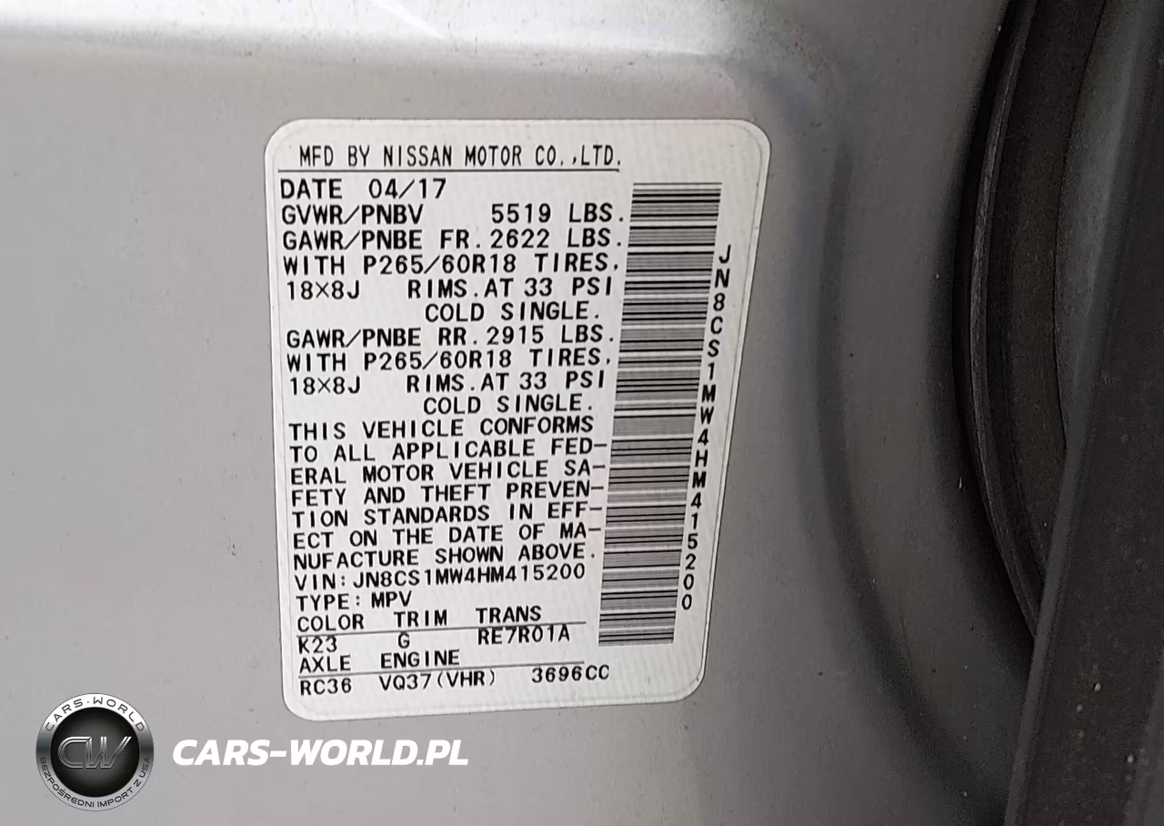 2017 Infiniti Qx70 VIN:JN8CS1MW4HM415200 - 9