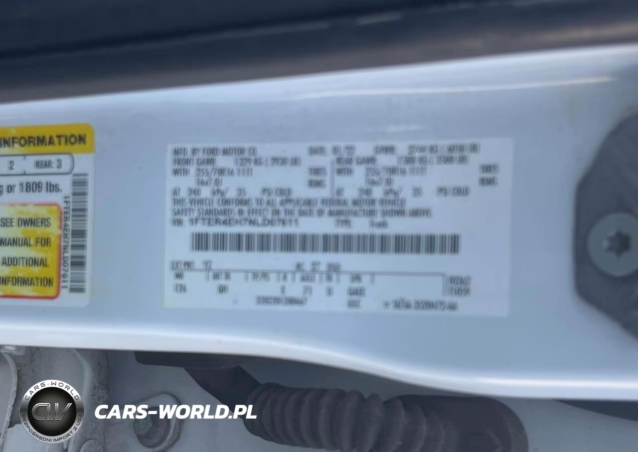 2022 Ford Ranger Xl VIN:1FTER4EH7NLD07611 - 9