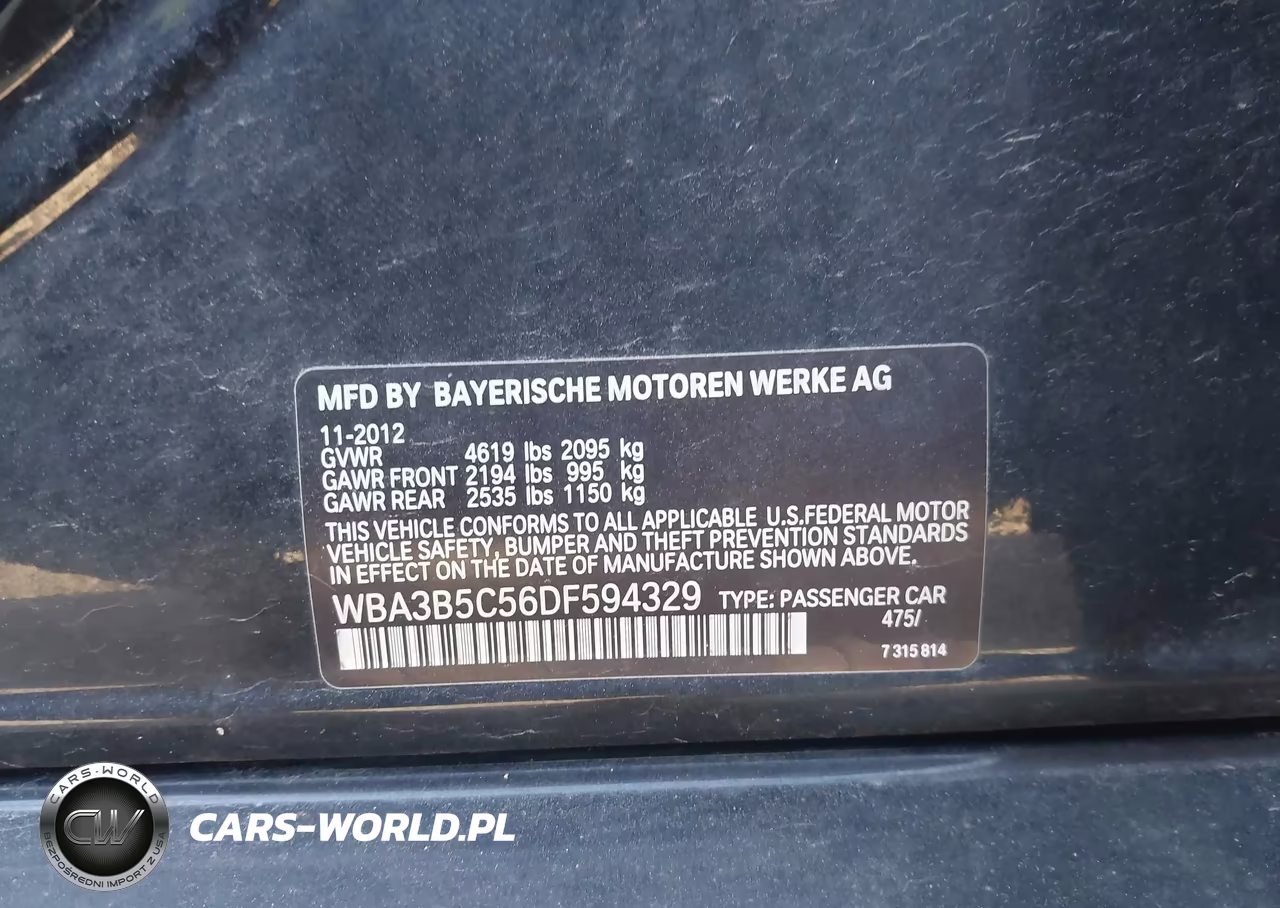 2013 BMW 328I xDrive VIN:WBA3B5C56DF594329 - 9