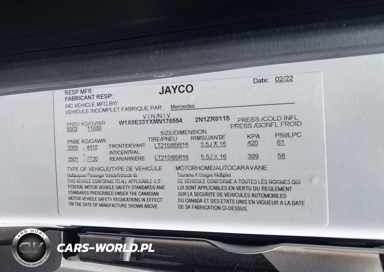 2022 Mercedes-Benz Entegra Coach Standard Roof V6 VIN:W1X8E33YXMN176554 - 9