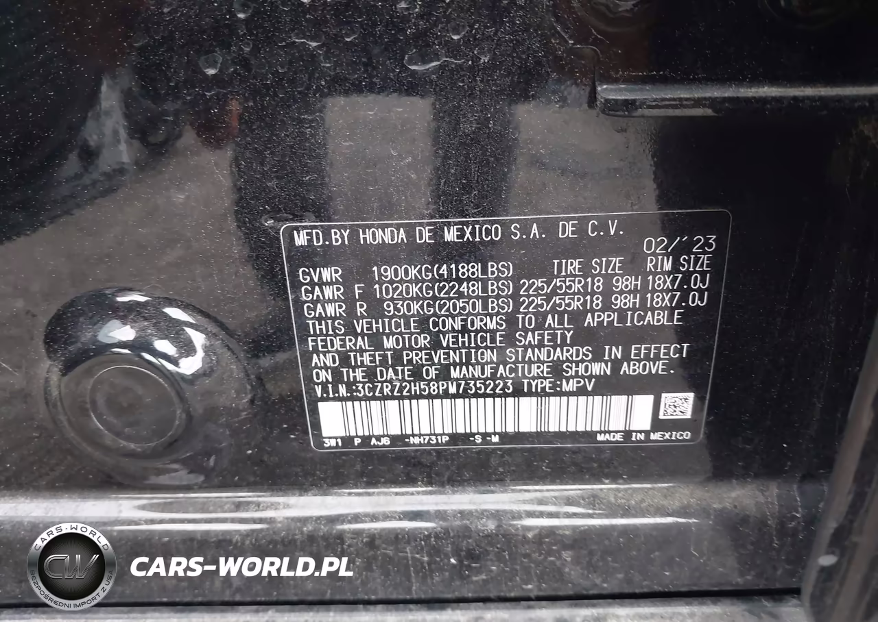2023 Honda Hr-V Awd Sport VIN:3CZRZ2H58PM735223 - 9