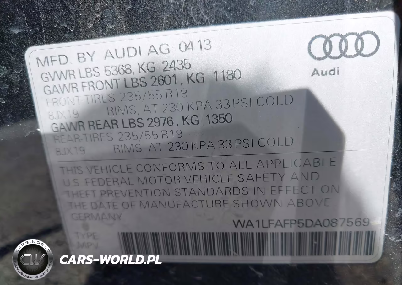 2013 Audi Q5 2.0T Premium VIN:WA1LFAFP5DA087569 - 9