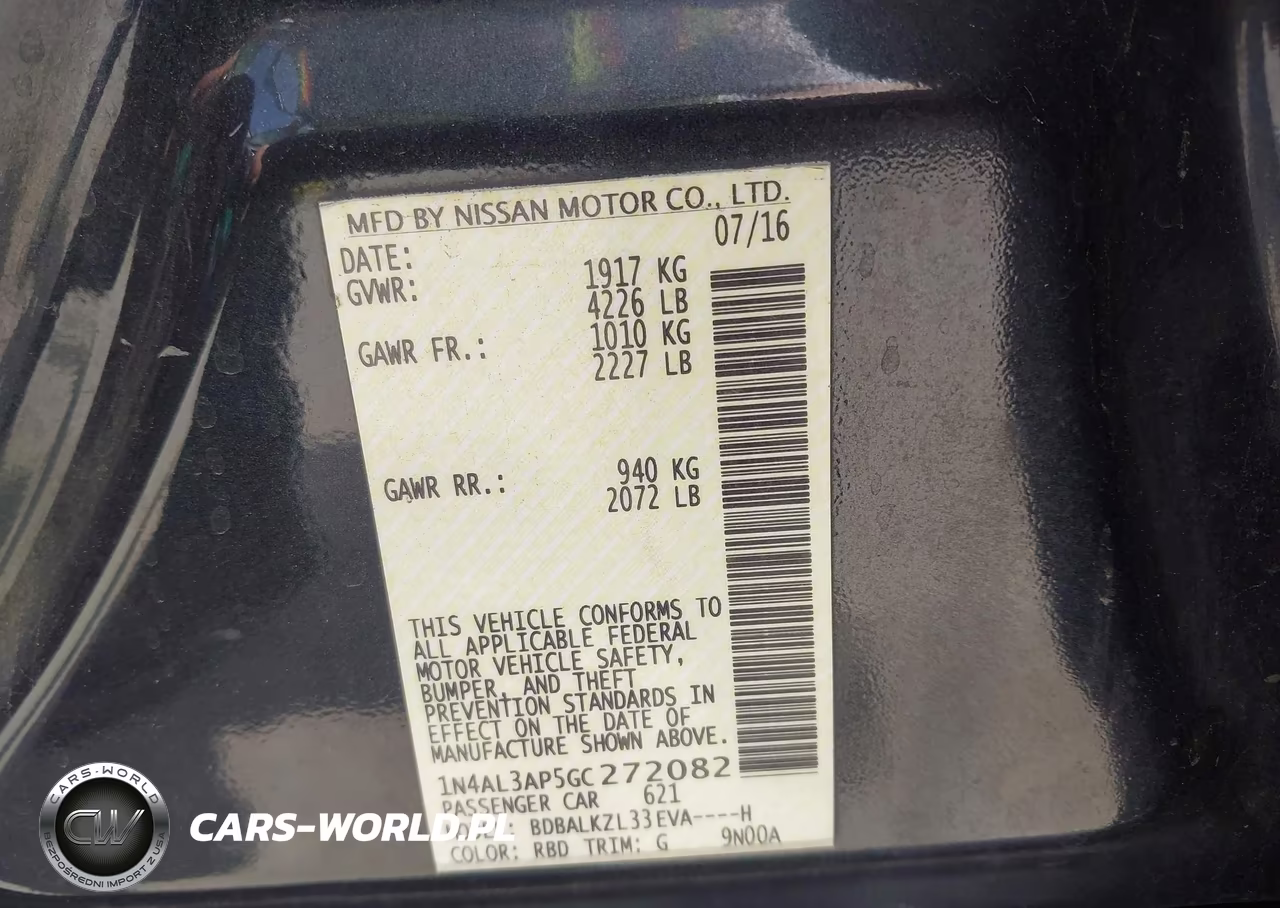 2016 Nissan Altima 2.5 Sv VIN:1N4AL3AP5GC272082 - 9