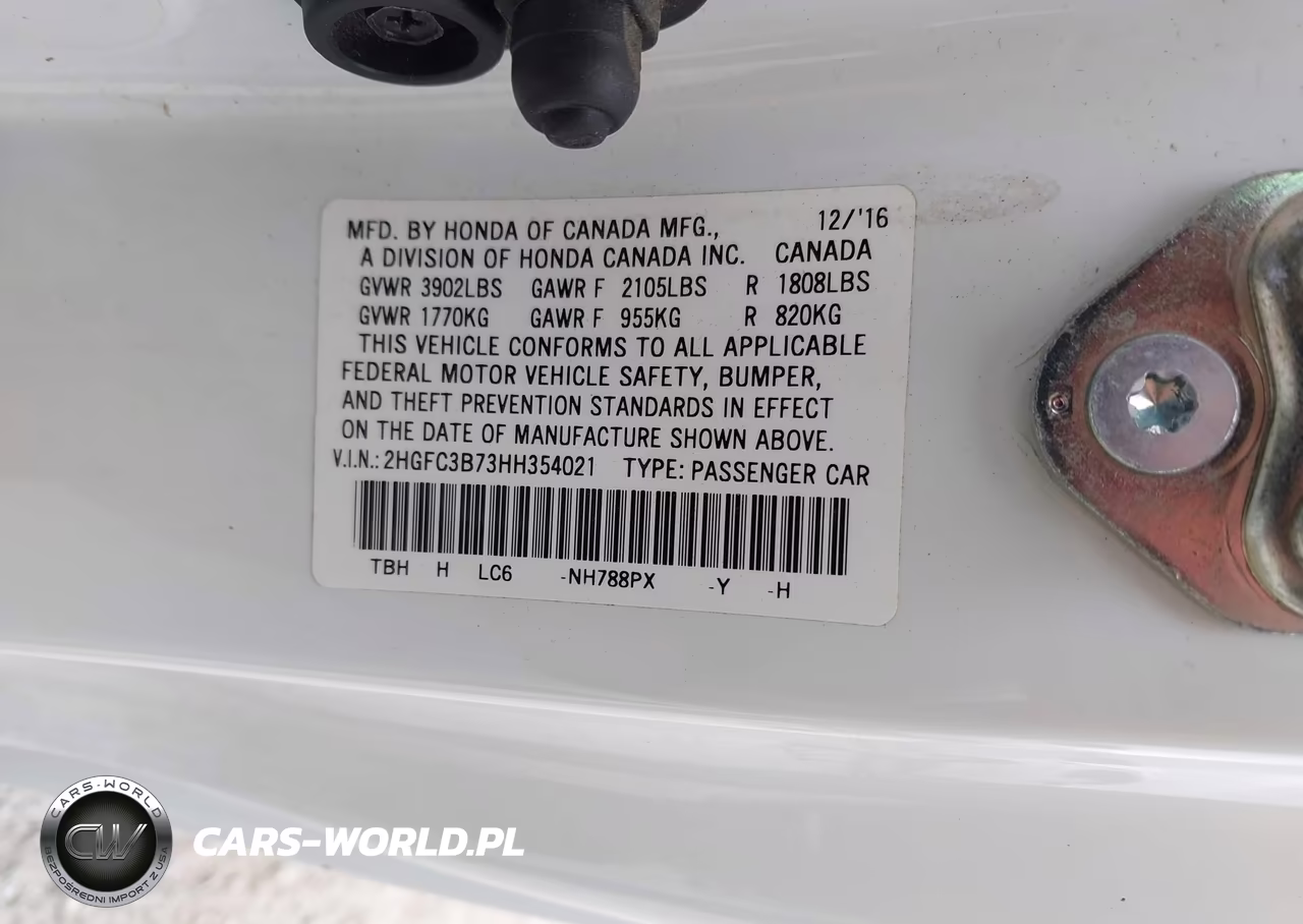 2017 Honda Civic Ex-L VIN:2HGFC3B73HH354021 - 9
