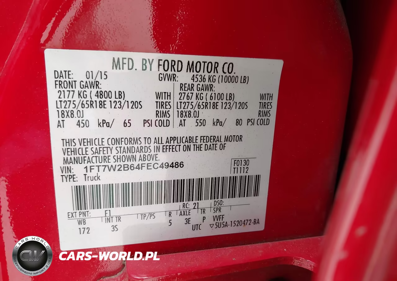 2015 Ford F-250 Xlt VIN:1FT7W2B64FEC49486 - 9