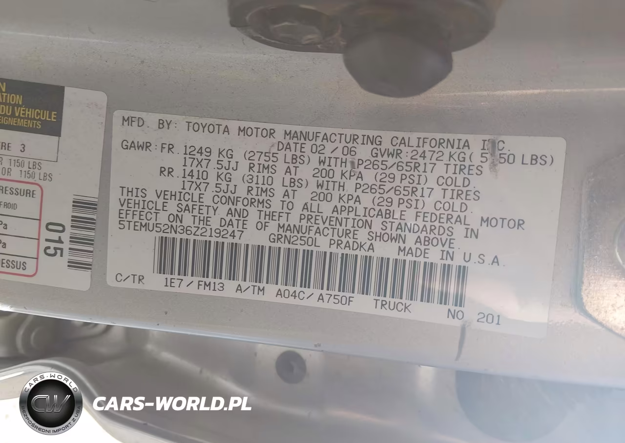 2006 Toyota Tacoma Base V6 VIN:5TEMU52N36Z219247 - 9