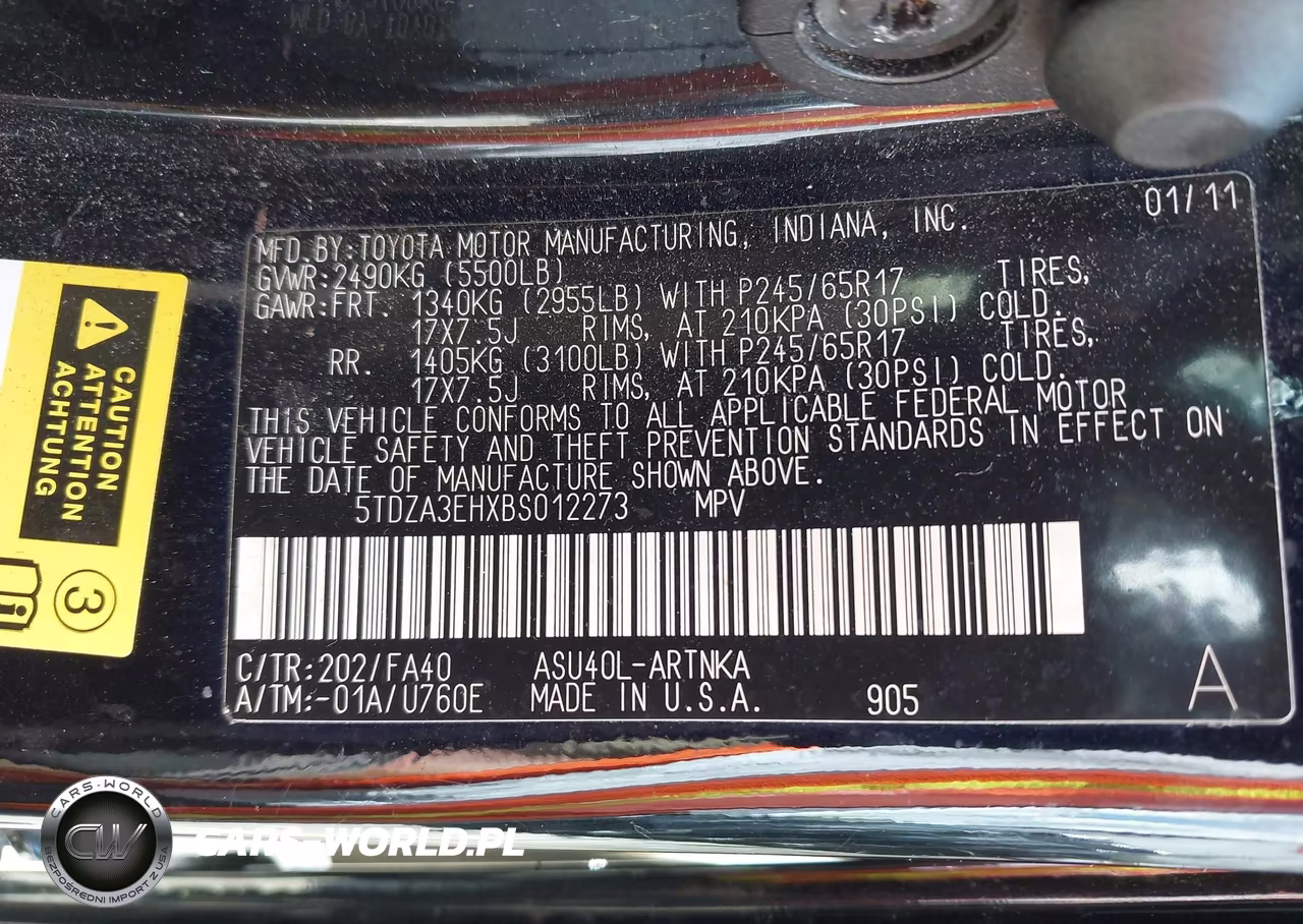 2011 Toyota Highlander VIN:5TDZA3EHXBS012273 - 9
