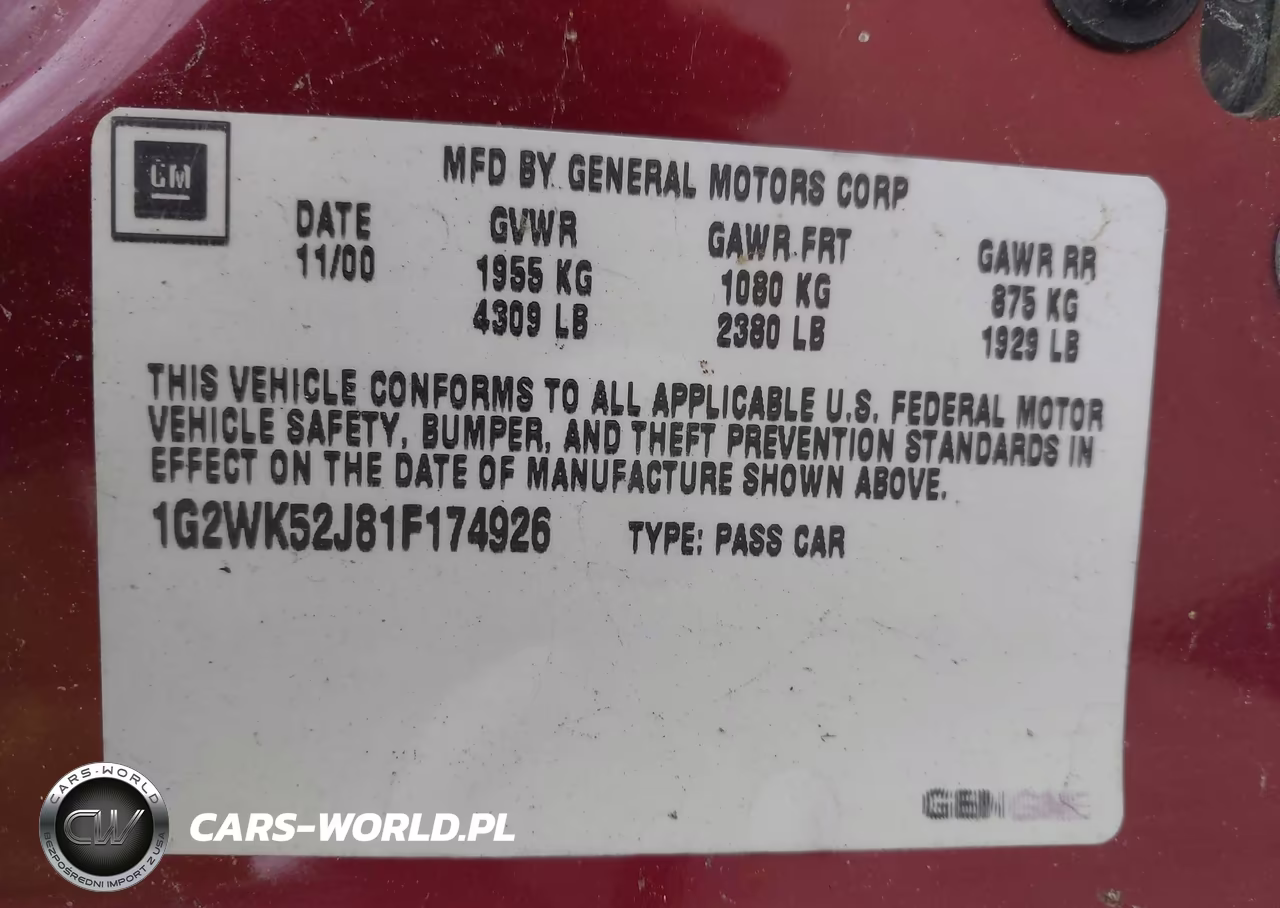2001 Pontiac Grand Prix Se VIN:1G2WK52J81F174926 - 9