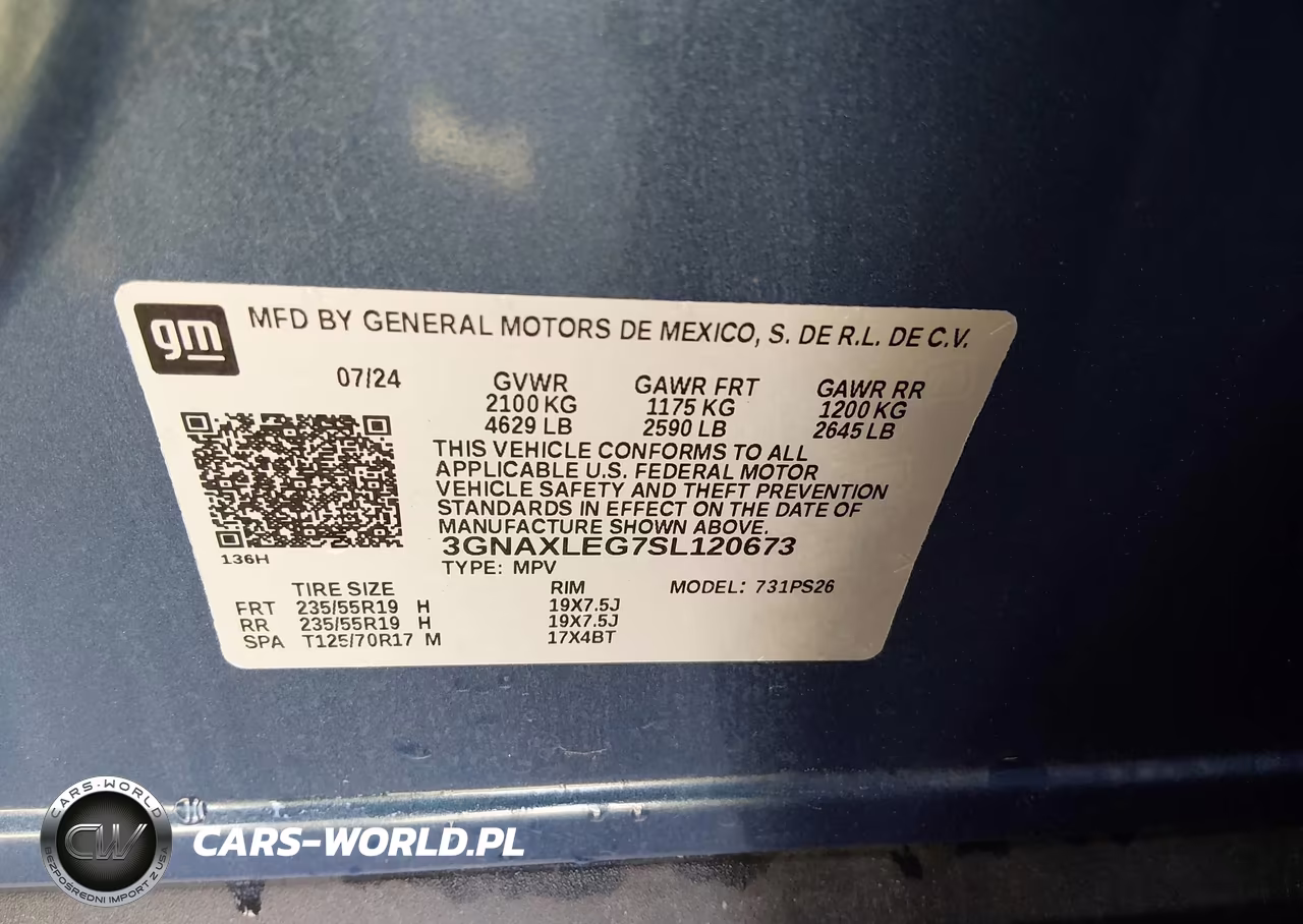 2025 Chevrolet Equinox Fwd Rs VIN:3GNAXLEG7SL120673 - 9