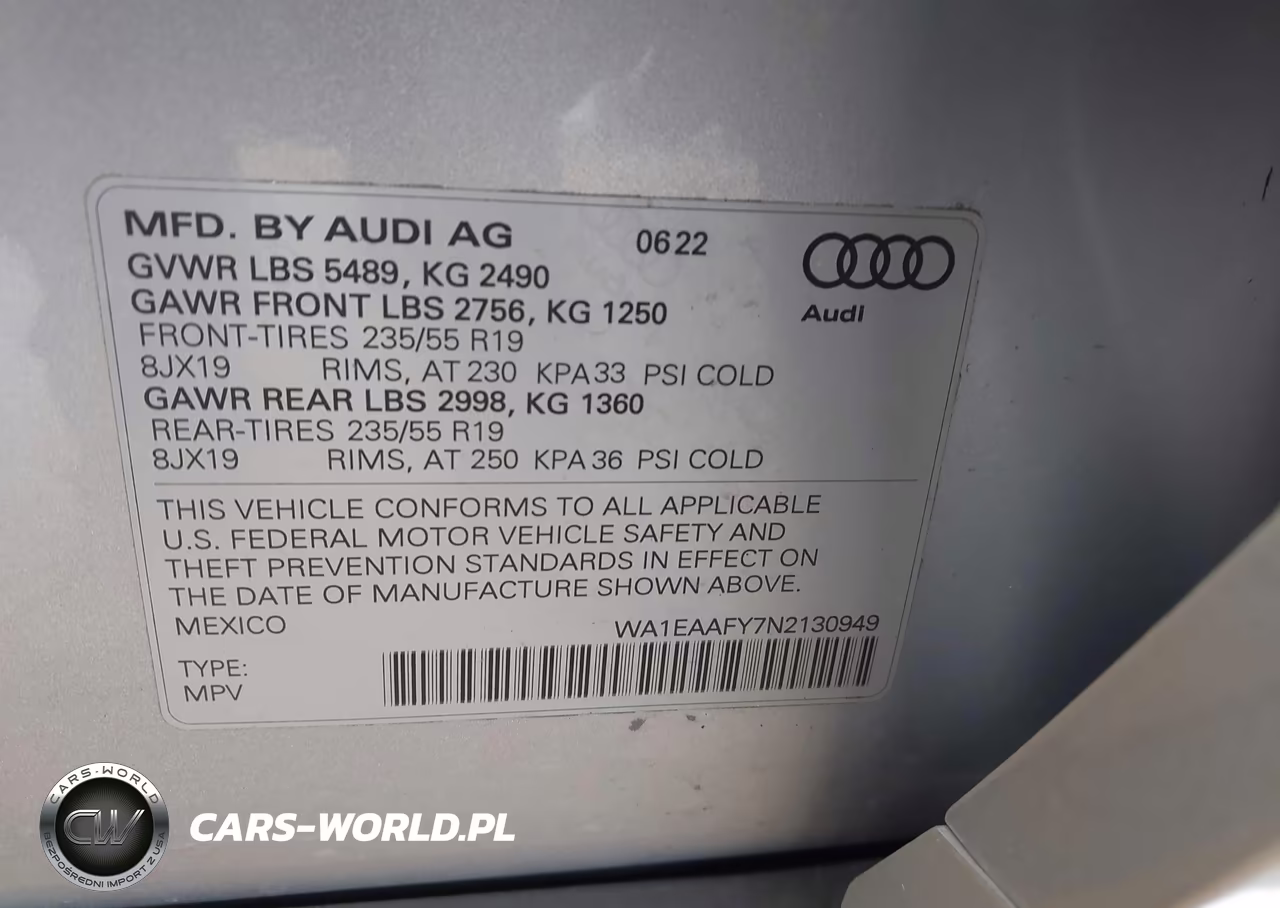 2022 Audi Q5 Premium Plus 45 Tfsi S Line Quattro S Tronic VIN:WA1EAAFY7N2130949 - 9