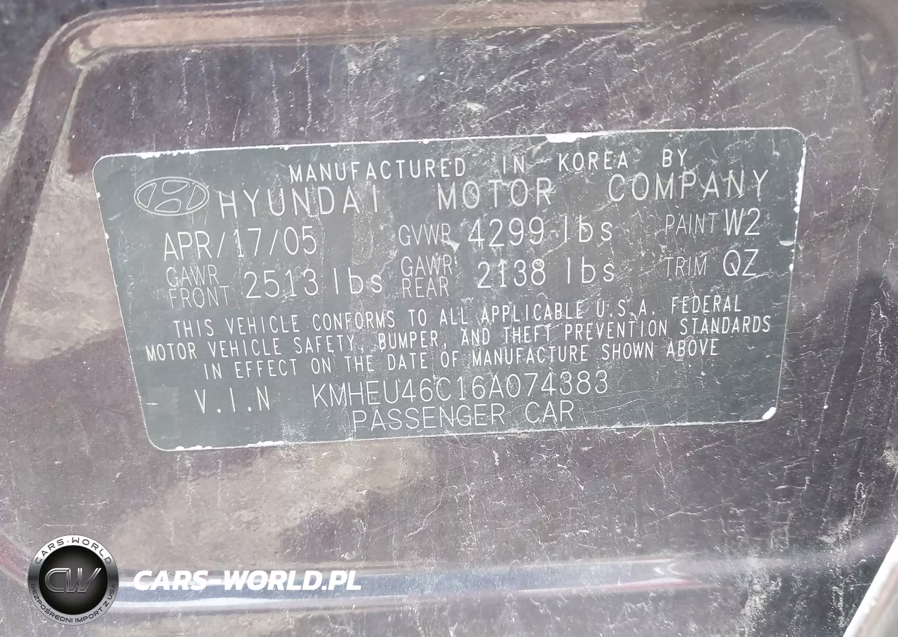 2006 Hyundai Sonata Gls VIN:KMHEU46C16A074383 - 9