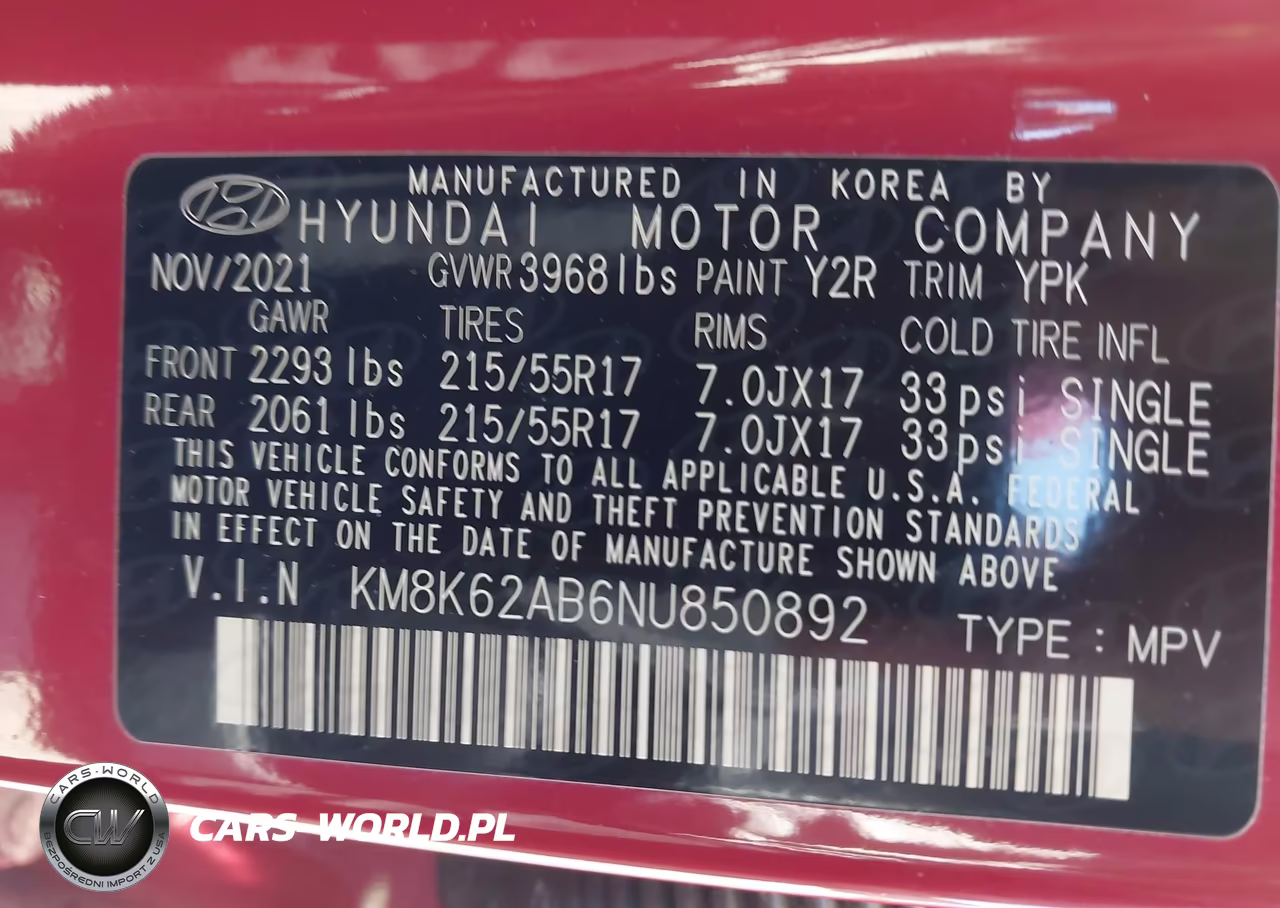 2022 Hyundai Kona Sel VIN:KM8K62AB6NU850892 - 9