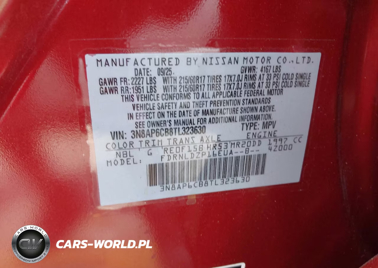 2026 Nissan Kicks Sv VIN:3N8AP6CB8TL323630 - 9
