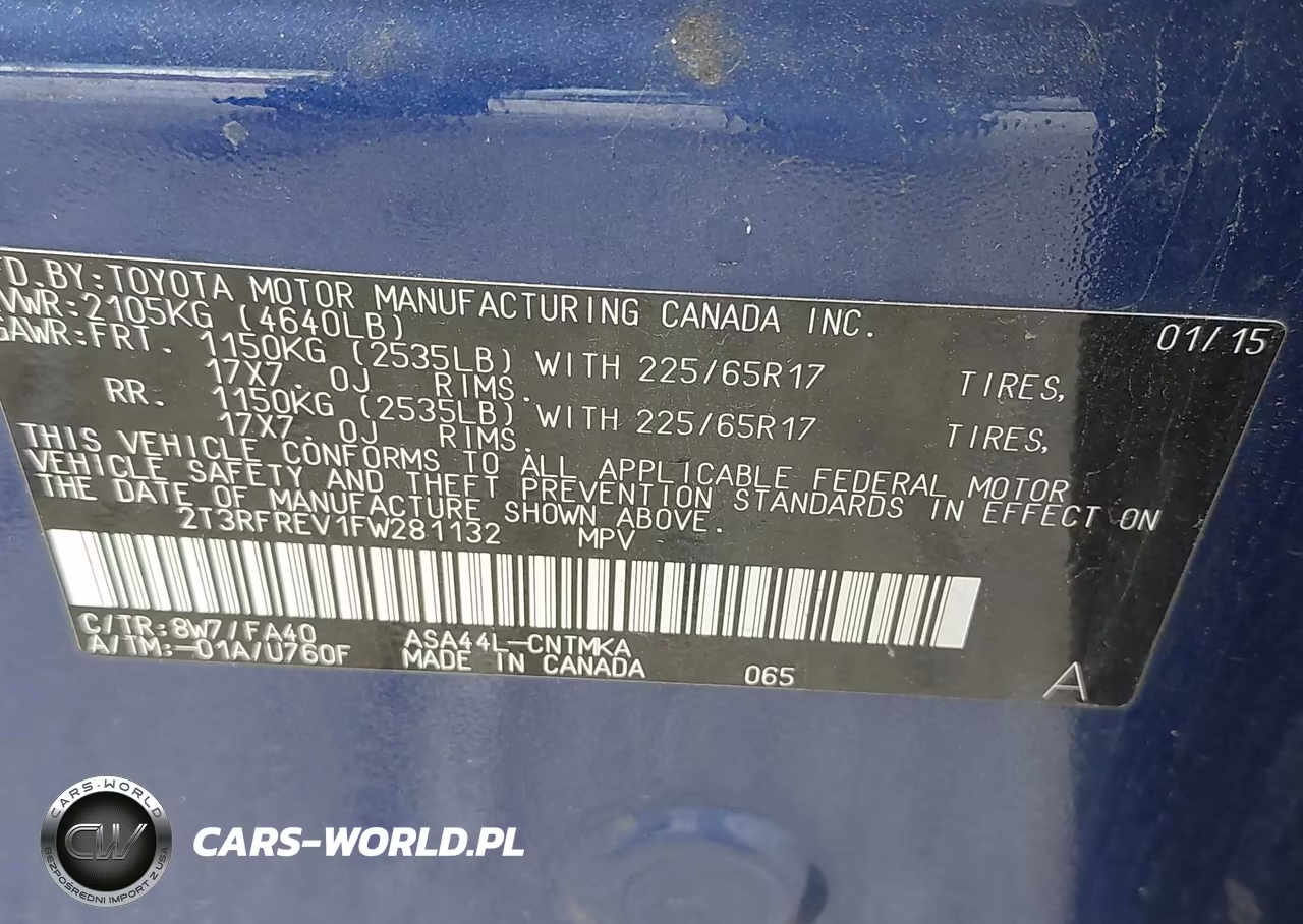 2015 Toyota Rav4 Xle VIN:2T3RFREV1FW281132 - 9