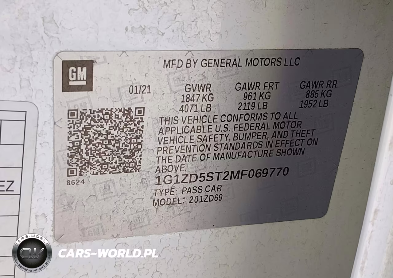 2021 Chevrolet Malibu Fwd Lt VIN:1G1ZD5ST2MF069770 - 9