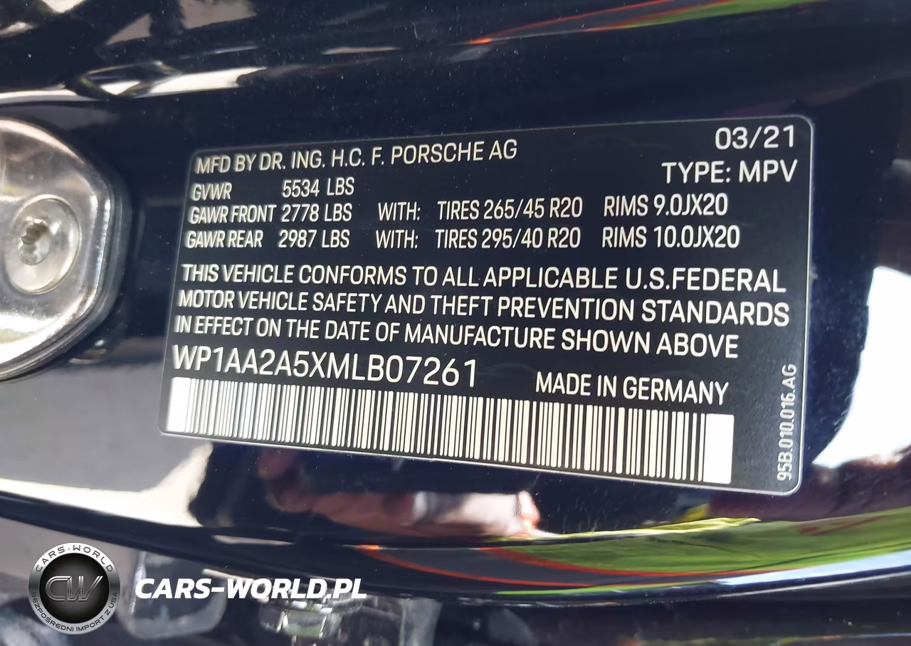 2021 Porsche Macan VIN:WP1AA2A5XMLB07261 - 9