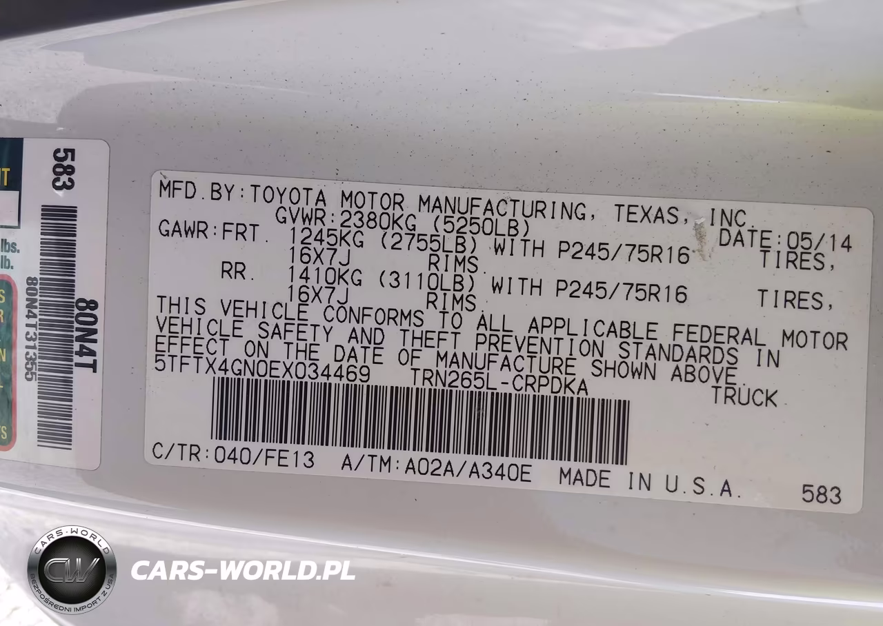 2014 Toyota Tacoma Prerunner VIN:5TFTX4GN0EX034469 - 9