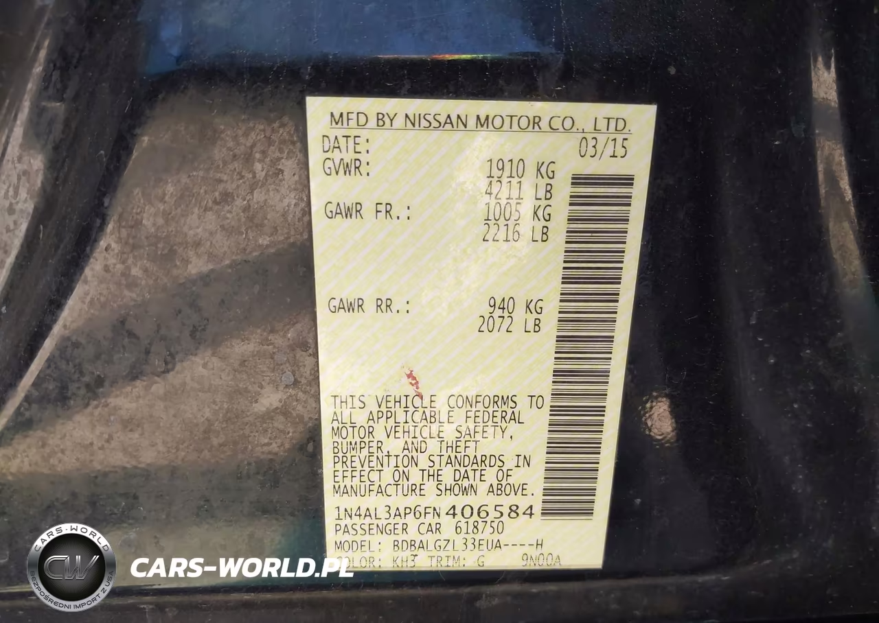 2015 Nissan Altima 2.5 S VIN:1N4AL3AP6FN406584 - 9
