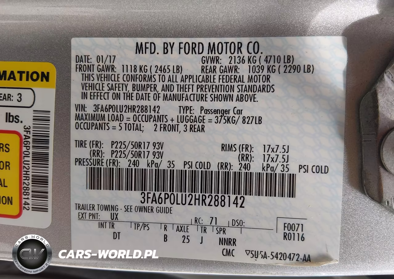 2017 Ford Fusion Hybrid Se VIN:3FA6P0LU2HR288142 - 9