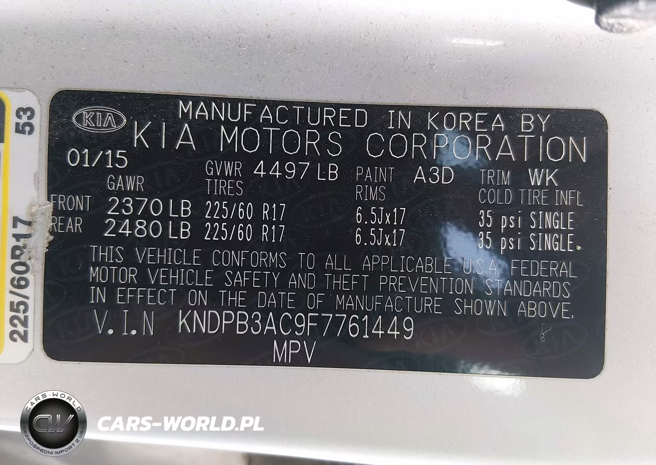 2015 Kia Sportage Lx VIN:KNDPB3AC9F7761449 - 9