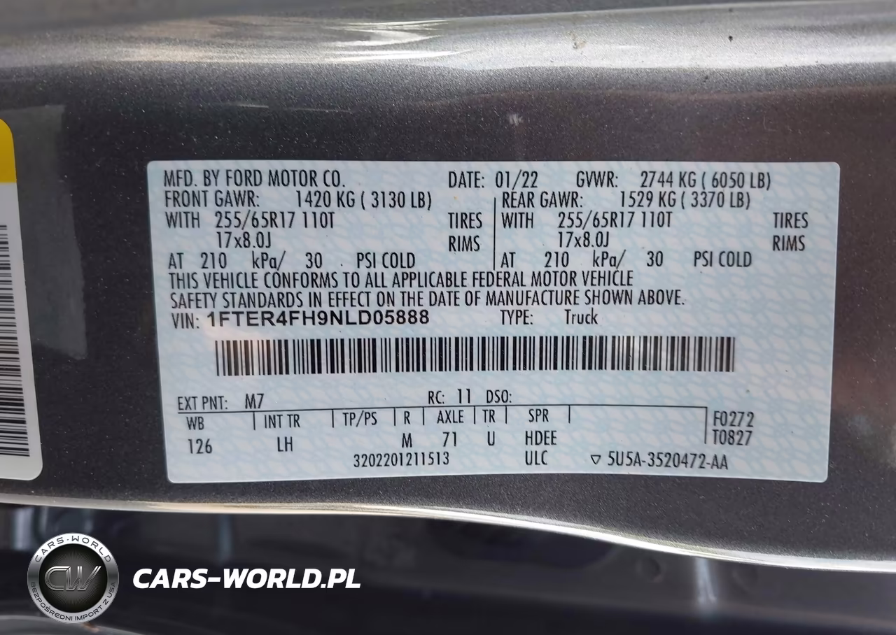 2022 Ford Ranger Xlt VIN:1FTER4FH9NLD05888 - 9