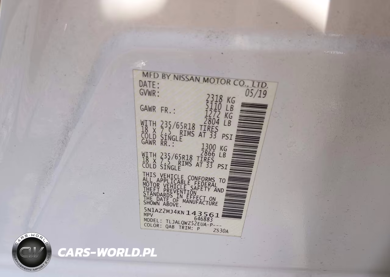 2019 Nissan Murano Sv VIN:5N1AZ2MJ4KN143561 - 9