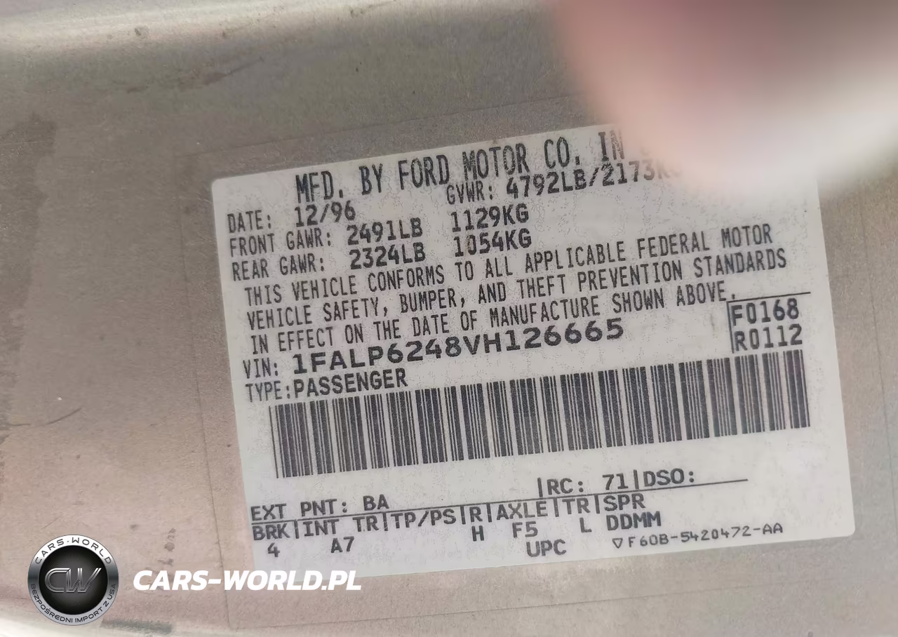 1997 Ford Thunderbird Lx VIN:1FALP6248VH126665 - 9