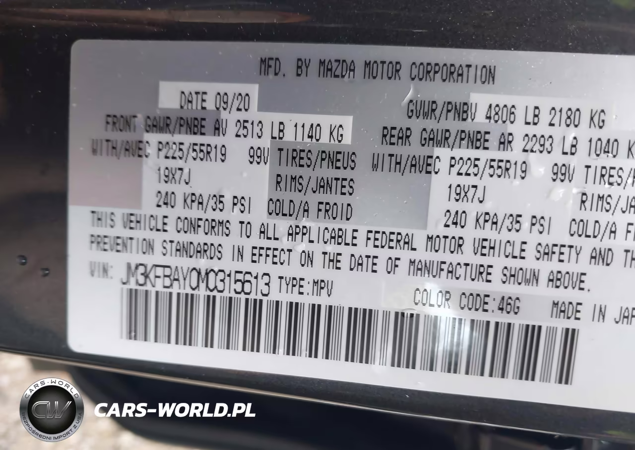 2021 Mazda Cx-5 Grand Touring Reserve VIN:JM3KFBAY0M0315613 - 9