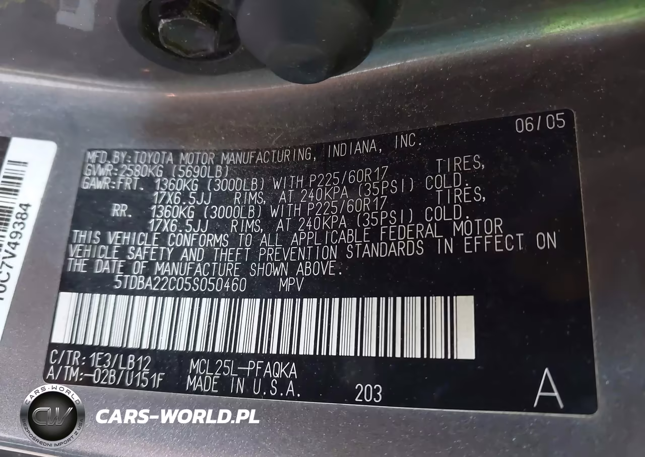 2005 Toyota Sienna Xle VIN:5TDBA22C05S050460 - 9