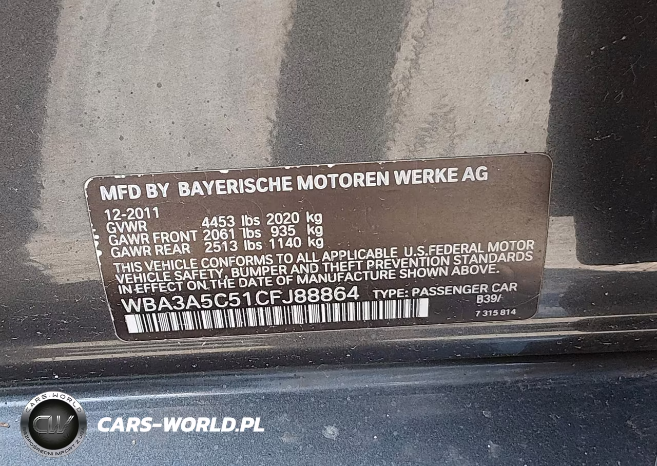 2012 BMW 328I VIN:WBA3A5C51CFJ88864 - 9