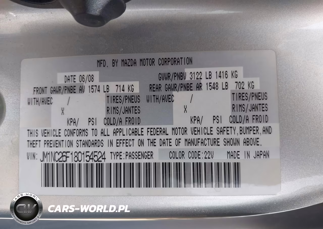 2008 Mazda Mx-5 Touring VIN:JM1NC26F180154524 - 9