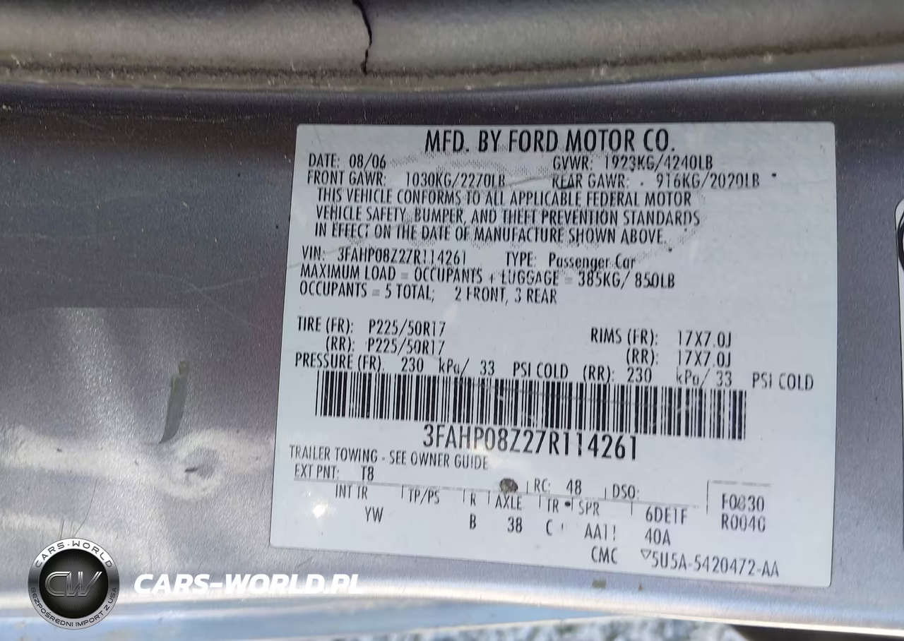 2007 Ford Fusion Sel VIN:3FAHP08Z27R114261 - 9