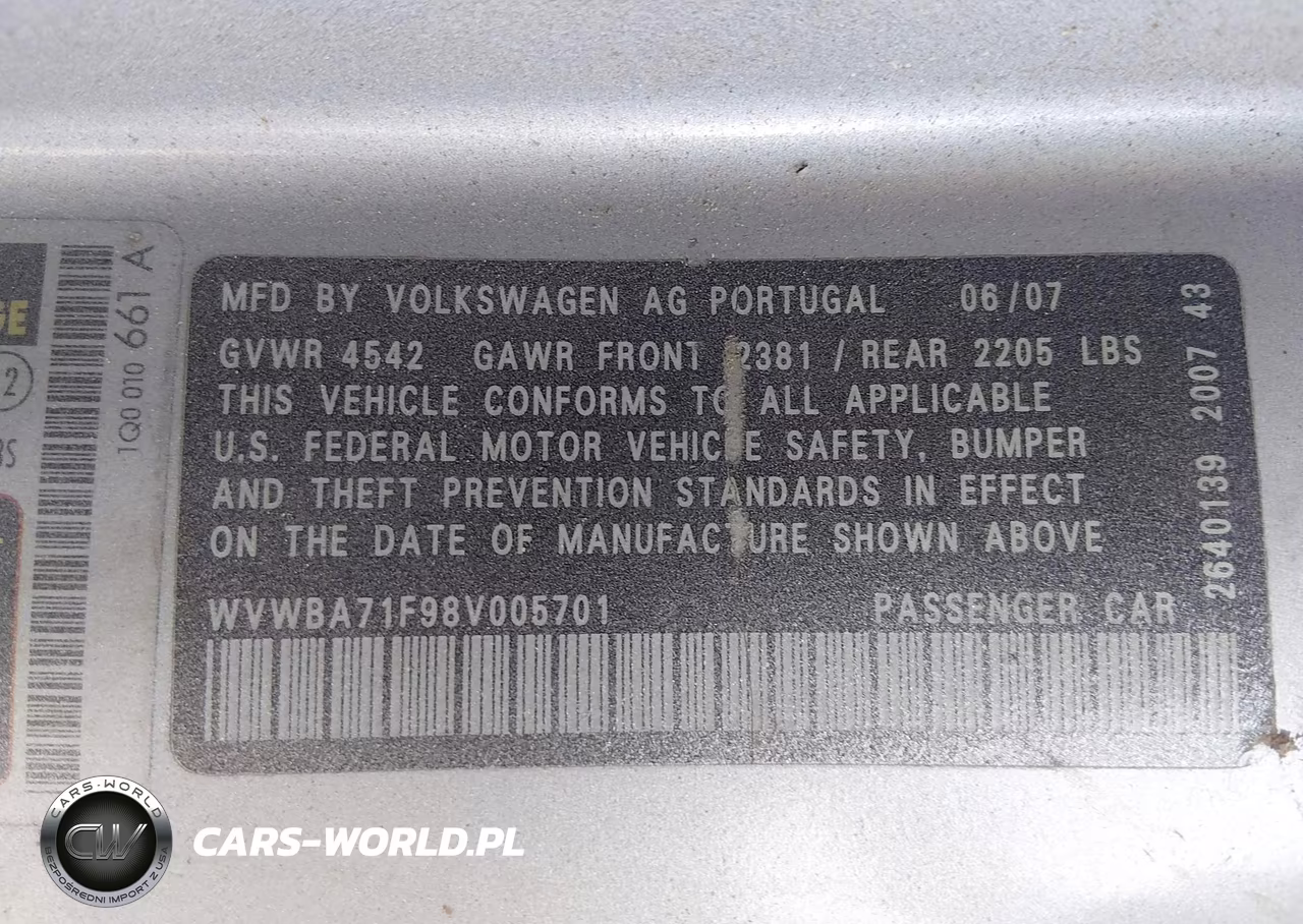 2008 Volkswagen Eos Komfort-Turbo VIN:WVWBA71F98V005701 - 9