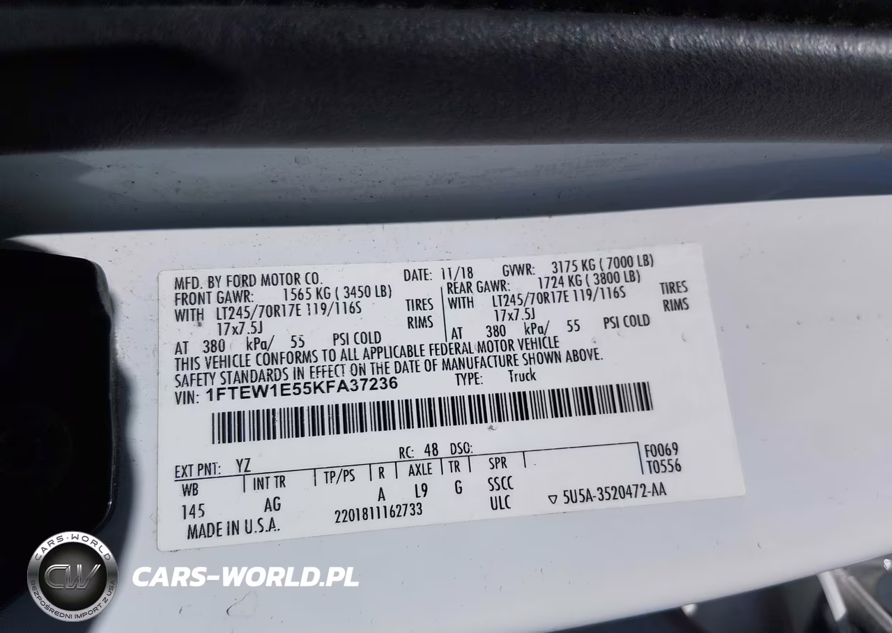 2019 Ford F-150 Xl VIN:1FTEW1E55KFA37236 - 9