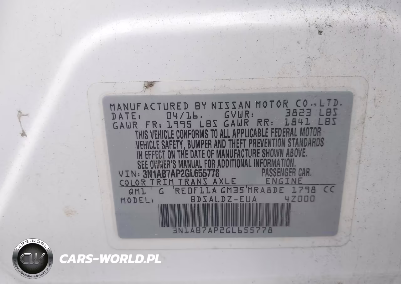 2016 Nissan Sentra Fe+ S-S-Sl-Sr-Sv VIN:3N1AB7AP2GL655778 - 9