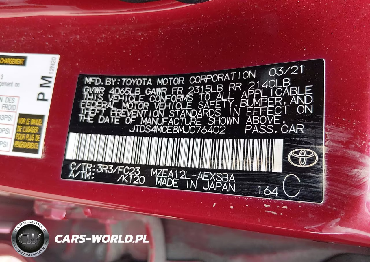 2021 Toyota Corolla Se VIN:JTDS4MCE8MJ076402 - 9