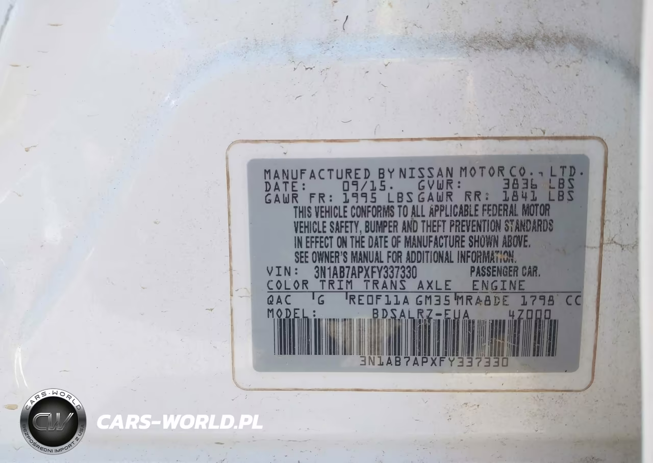 2015 Nissan Sentra Sr VIN:3N1AB7APXFY337330 - 9