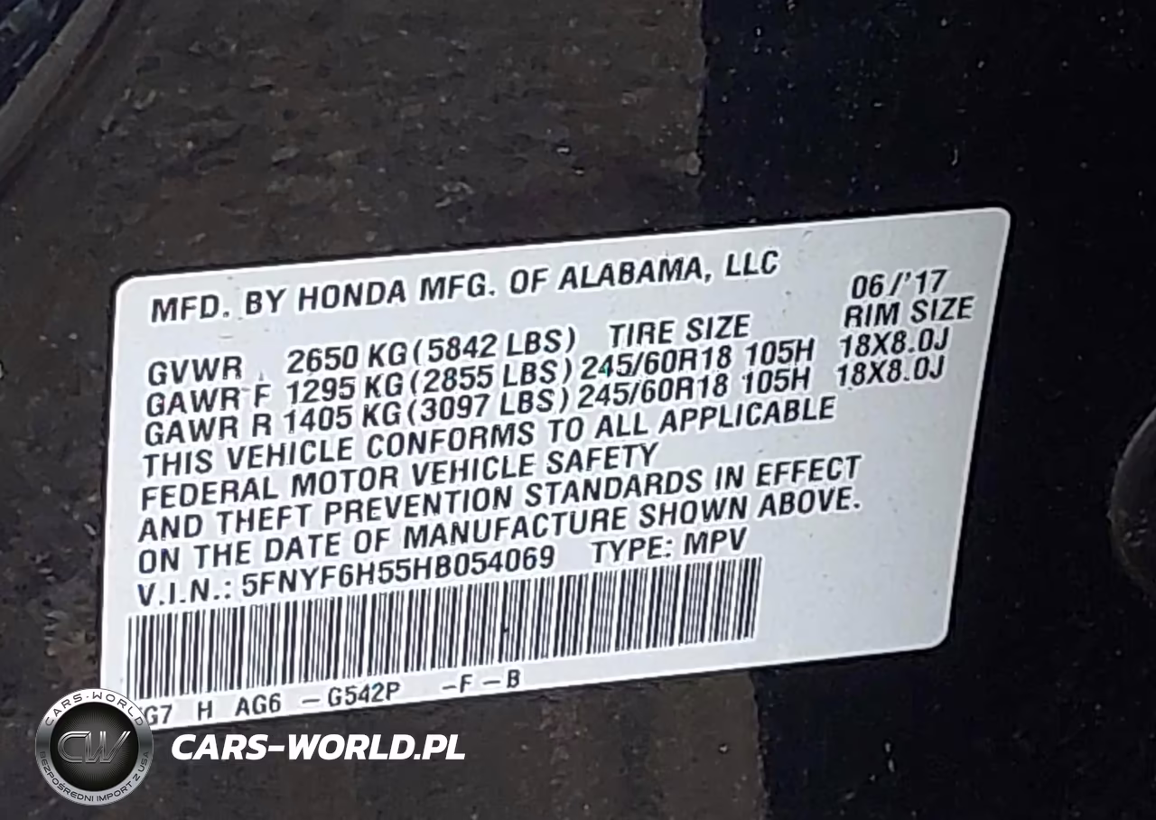 2017 Honda Pilot Ex-L VIN:5FNYF6H55HB054069 - 9
