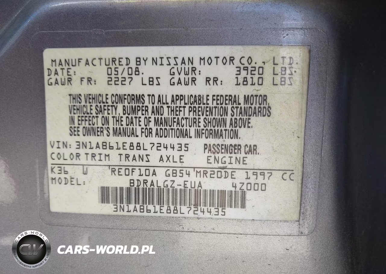 2008 Nissan Sentra 2.0Sl VIN:3N1AB61E88L724435 - 9
