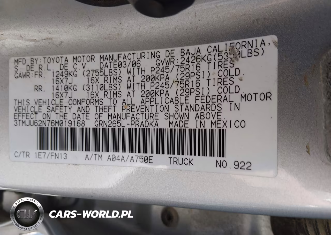 2006 Toyota Tacoma Prerunner V6 VIN:3TMJU62N76M019168 - 9