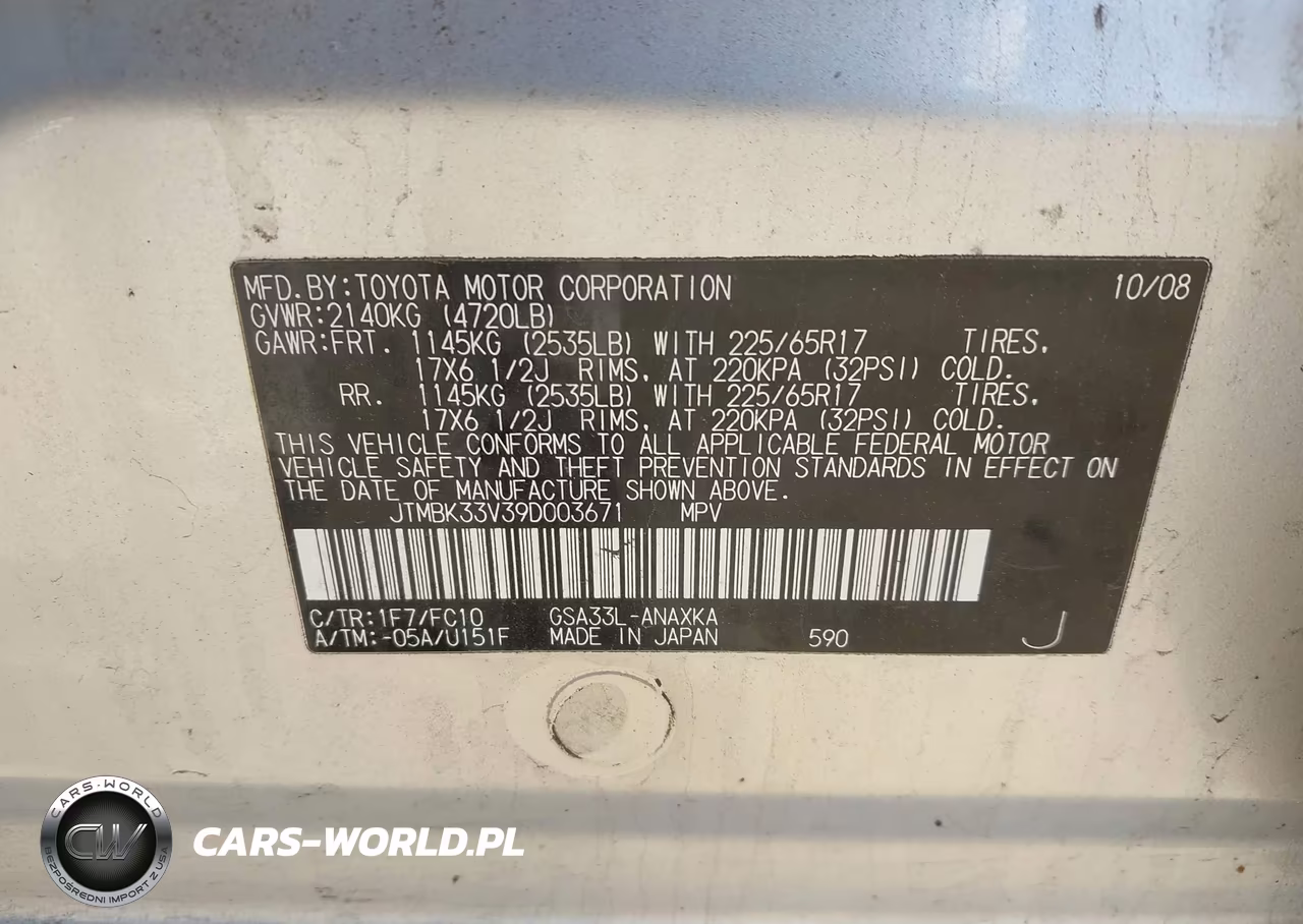 2009 Toyota Rav4 Base V6 VIN:JTMBK33V39D003671 - 9
