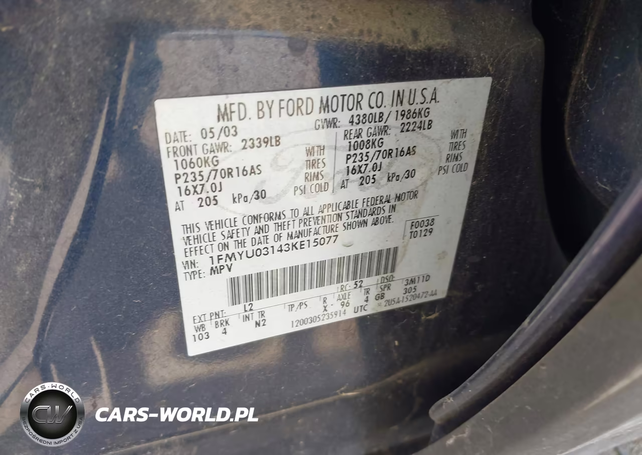 2003 Ford Escape Xlt VIN:1FMYU03143KE15077 - 9
