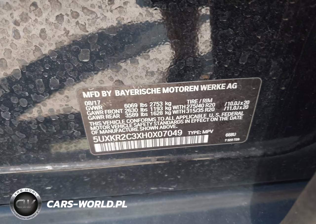 2017 BMW X5 Sdrive35I VIN:5UXKR2C3XH0X07049 - 9