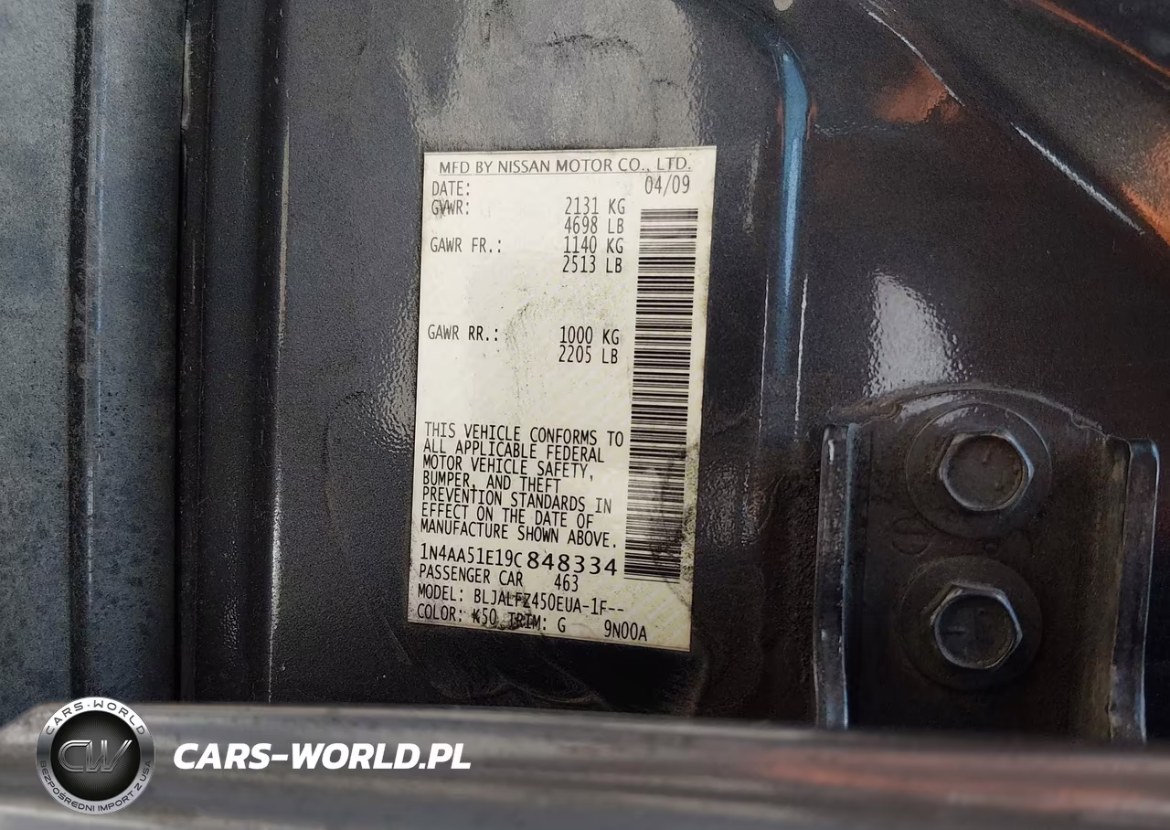 2009 Nissan Maxima 3.5 Sv VIN:1N4AA51E19C848334 - 9