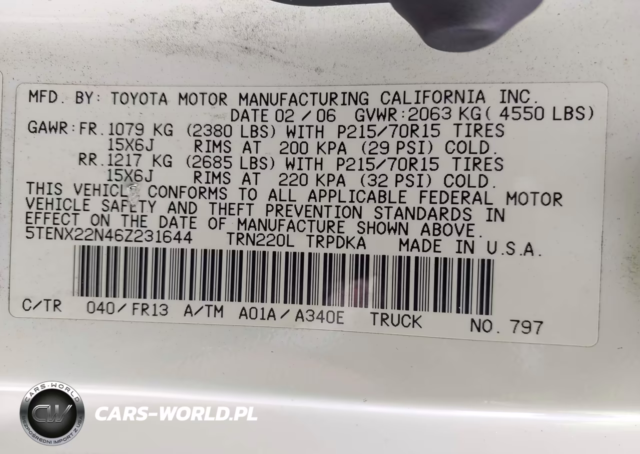 2006 Toyota Tacoma VIN:5TENX22N46Z231644 - 9
