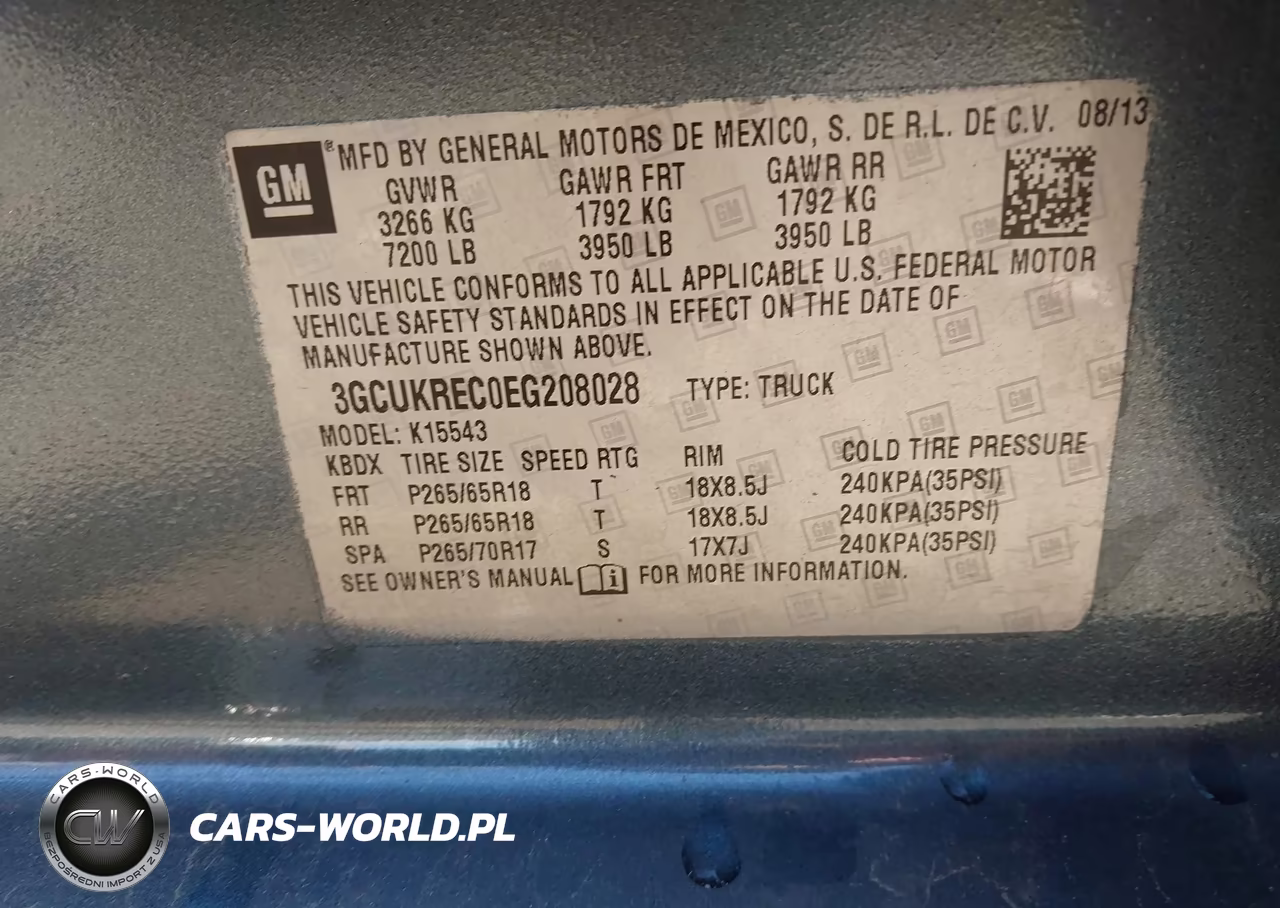 2014 Chevrolet Silverado 1500 2Lt VIN:3GCUKREC0EG208028 - 9