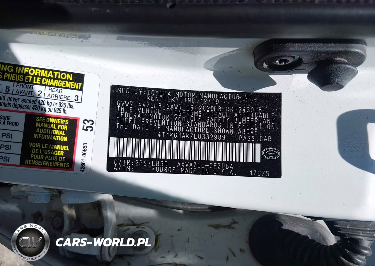 2020 Toyota Camry Xse VIN:4T1K61AK7LU332989 - 9