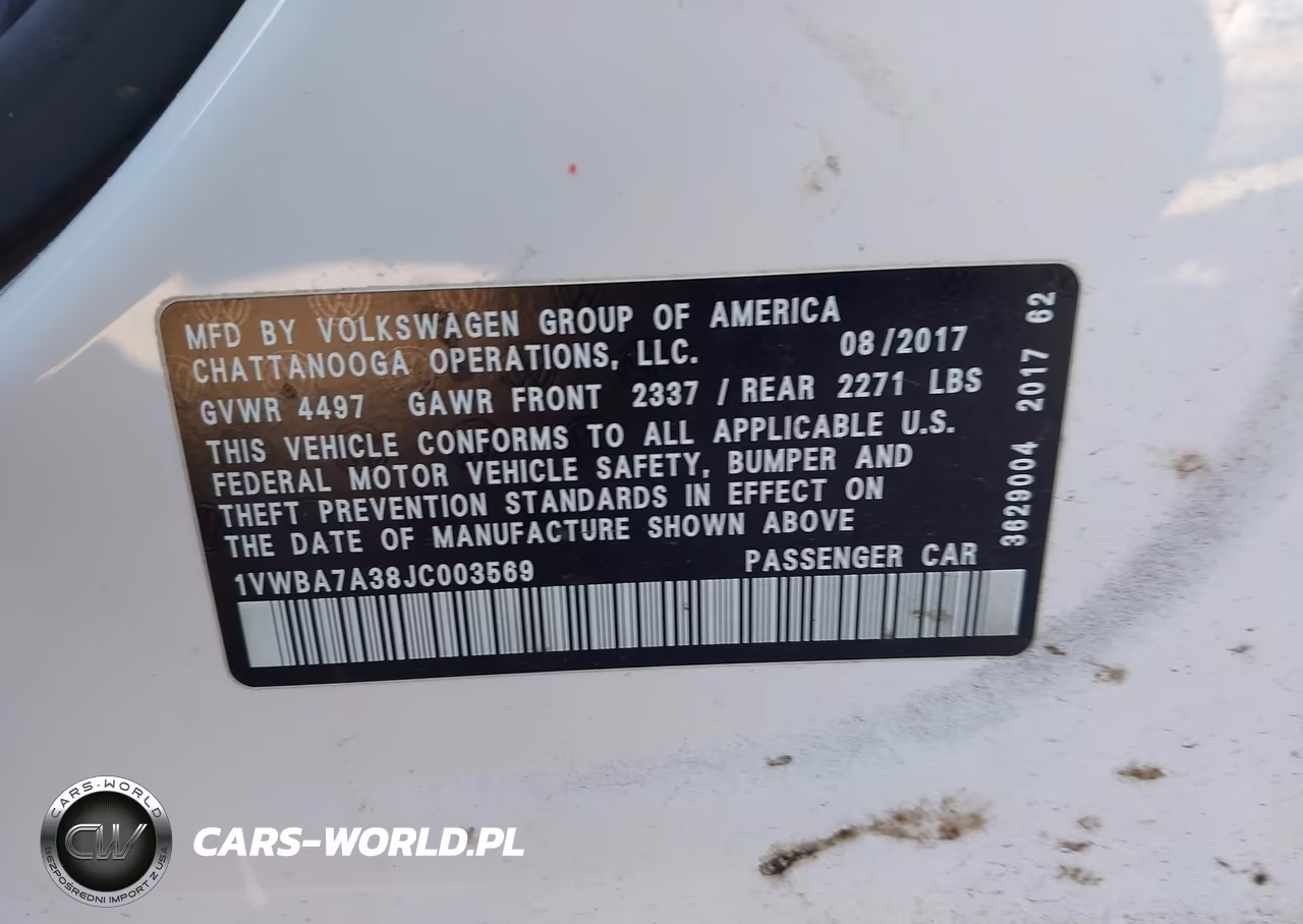 2018 Volkswagen Passat 2.0T Se VIN:1VWBA7A38JC003569 - 9