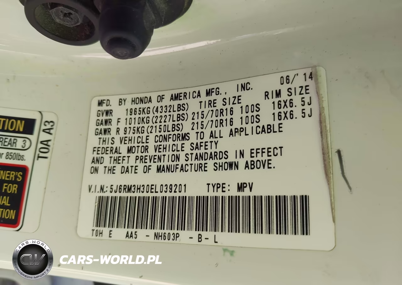 2014 Honda Cr-V Lx VIN:5J6RM3H30EL039201 - 9