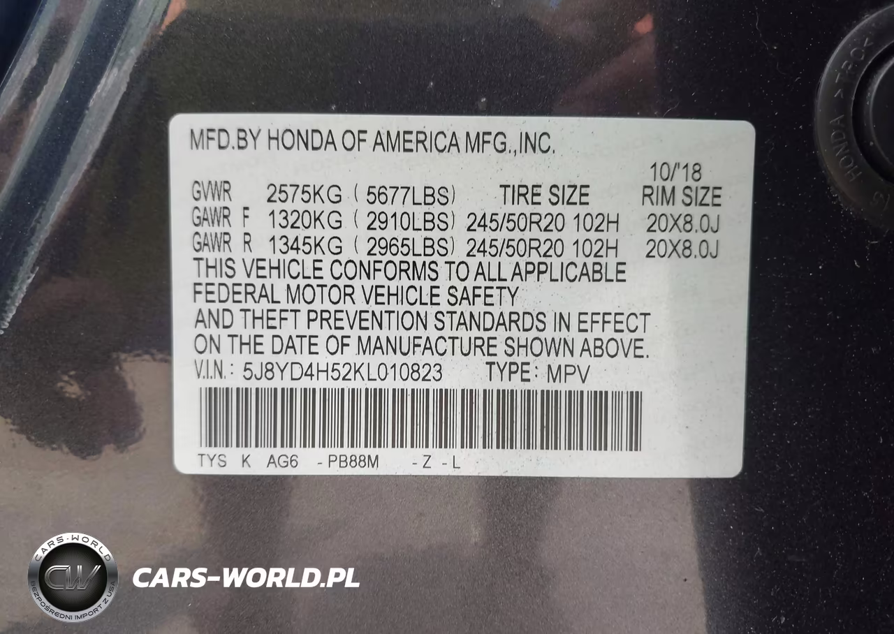 2019 Acura Mdx Tech Pkg VIN:5J8YD4H52KL010823 - 9